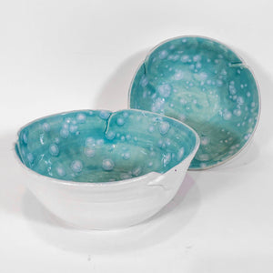 Single Large Aqua Crystal Bowl