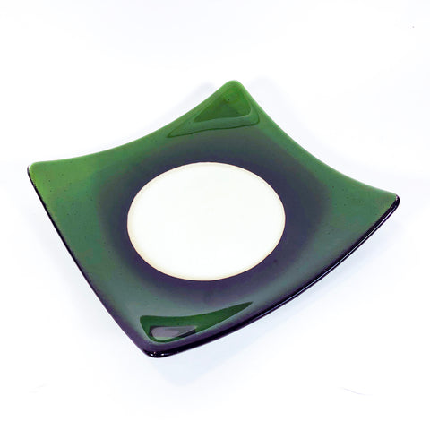 8.5 Inch Green Glass Plate