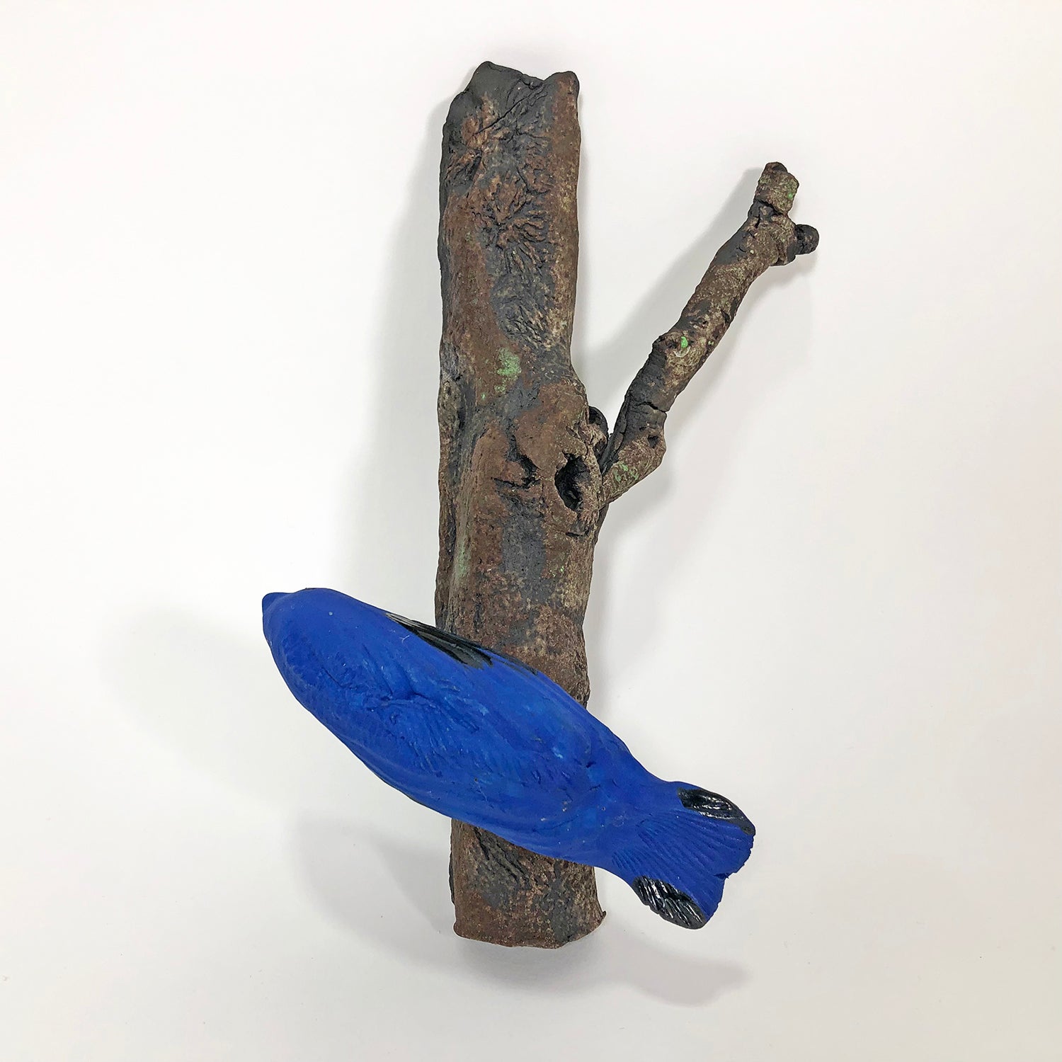 10 Inch Blue Bird & Branch Sculpture